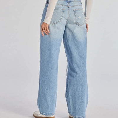 Chill Vibes Only Baggy Destructed Denim Jeans