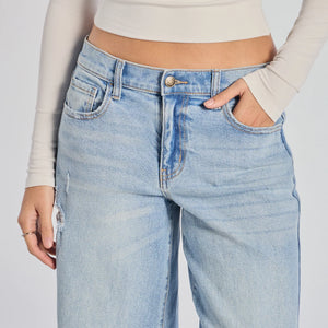 Chill Vibes Only Baggy Destructed Denim Jeans
