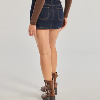 Trendy Casual High-Rise Denim Skort