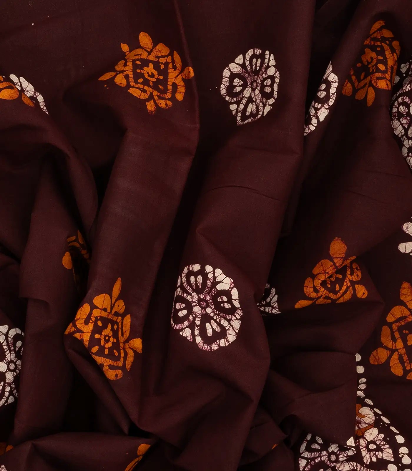 Maroon Sungudi Cotton Saree with Floral Motifs