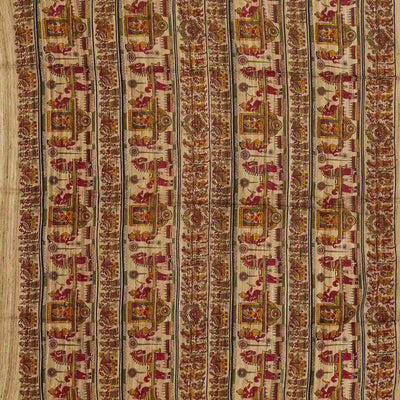 Red Handwoven Dupion Silk Saree With Printed Pallu