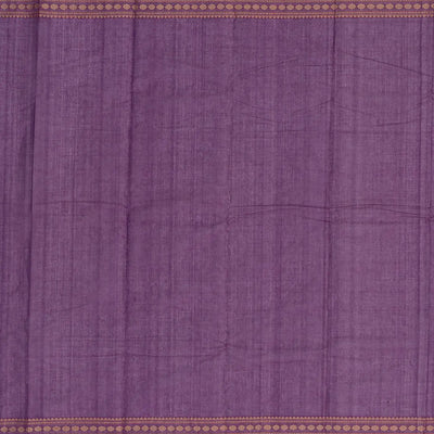 Purple Handloom Kanchi Cotton Saree With Coin Buttas