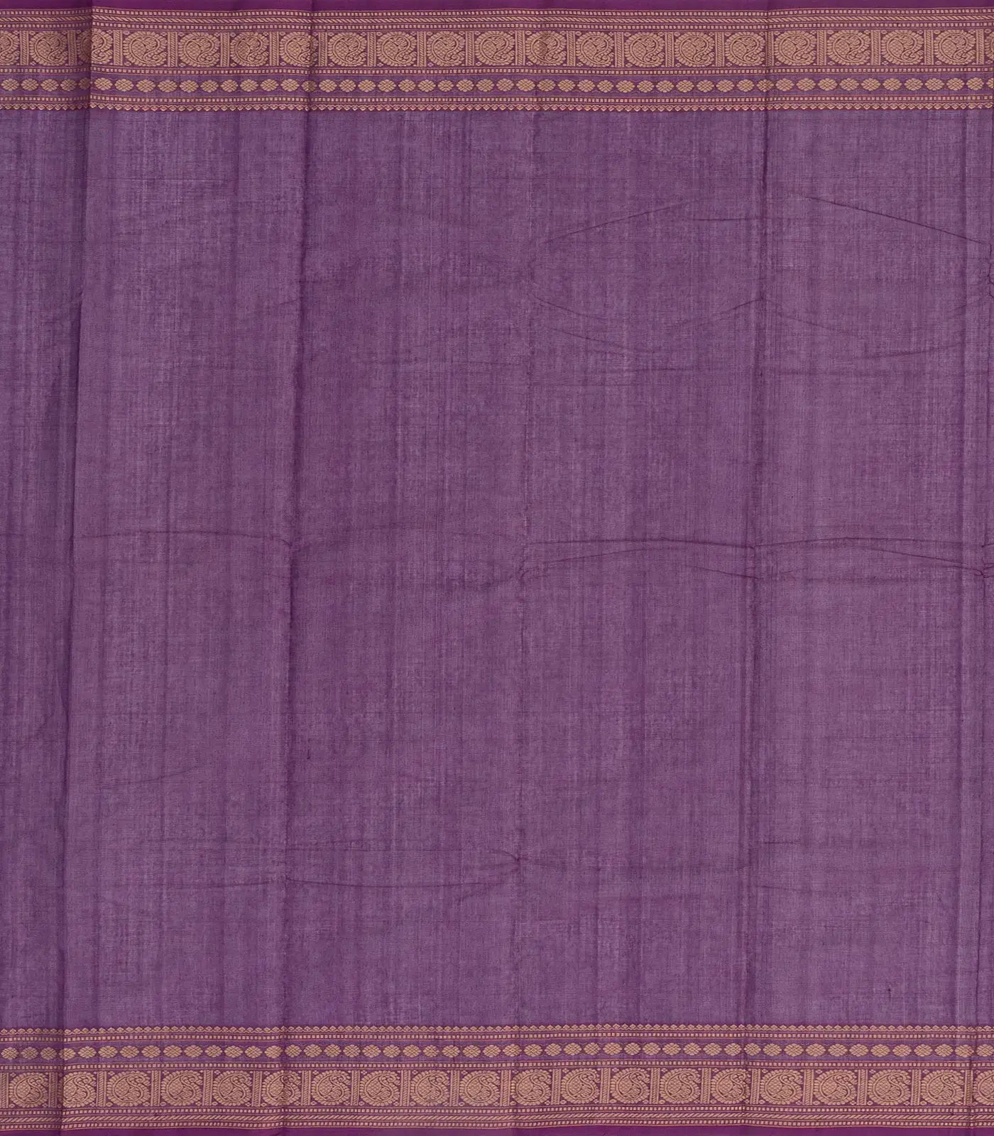 Purple Handloom Kanchi Cotton Saree With Coin Buttas