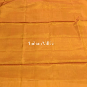 Orange Gold South Handloom Kanjivaram Soft Silk Saree