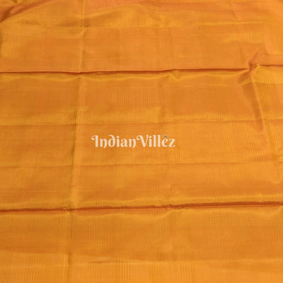 Orange Gold South Handloom Kanjivaram Soft Silk Saree