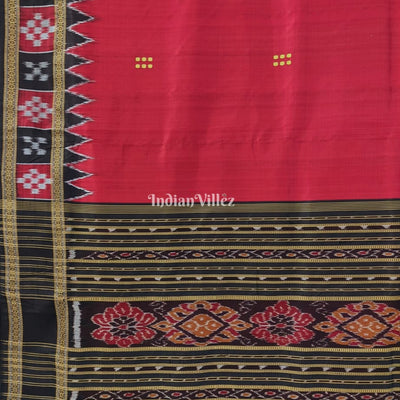 Red Single Border Pasapali Khandua Pata Silk Saree