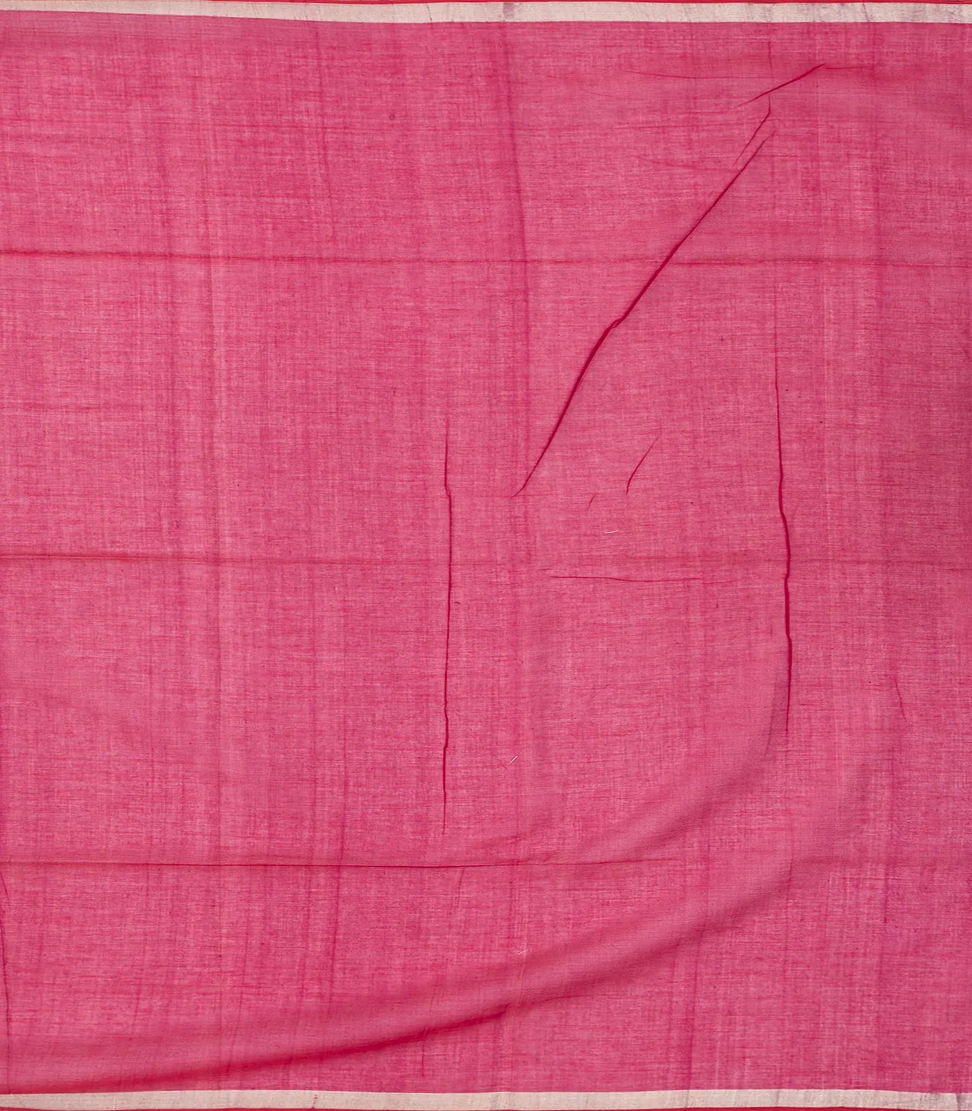 Hot Pink Handloom Bengal Cotton Saree With Floral Buttas