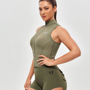 Cutout Cargo Shorts - Moss Green