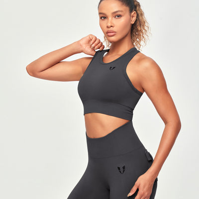 Seamless Padded Tank - Lava Gray