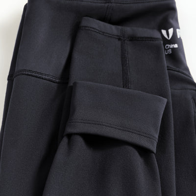 Thermal Fleece Cargo Leggings - Black