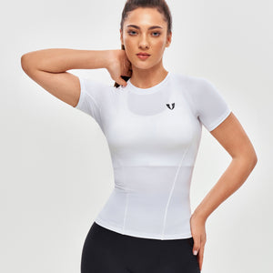 Round Neck Athletic T-shirt - White