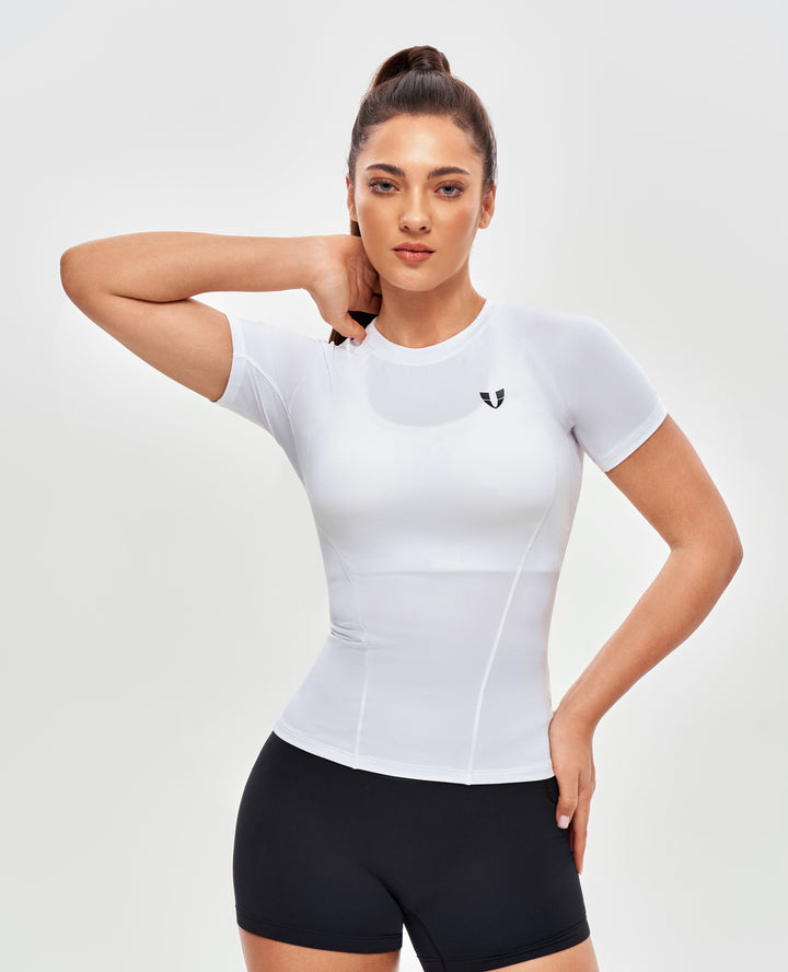 Round Neck Athletic T-shirt - White