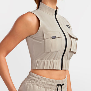 Cargo Power Moto top - Apricot Gray