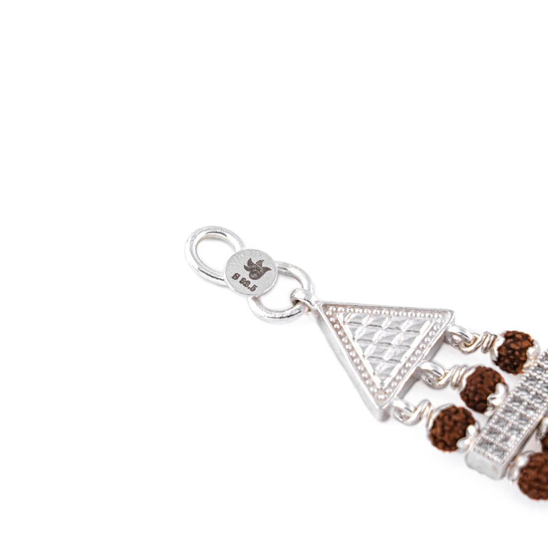 Rudraksha Silver Jay Thakar Brooch Bracelet
