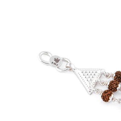 Rudraksha Silver Three Jay Thakar Brooch Bracelet