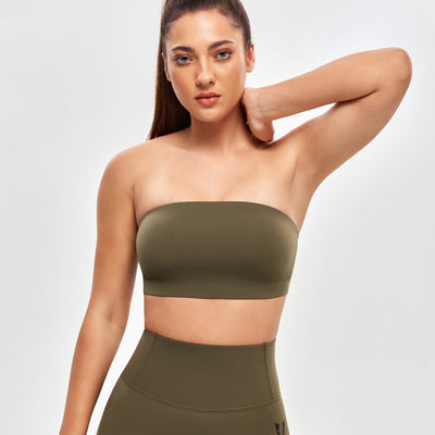 Strapless Sports Bra - Combat Green