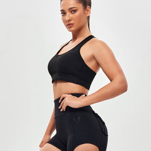Cutout Cargo Shorts - Black
