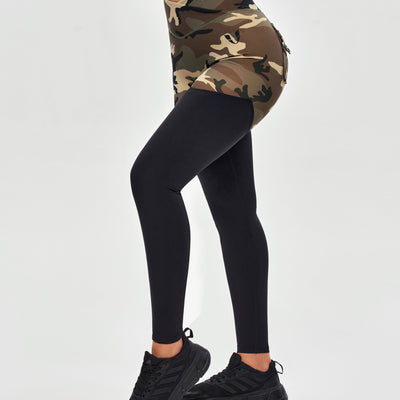 Cargo Power Leggings - Earth Camo and Black