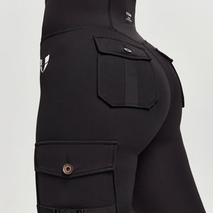 Cargo Fitness Leggings Plus - Black