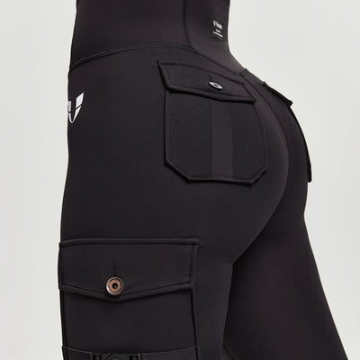 Cargo Fitness Leggings Plus - Black
