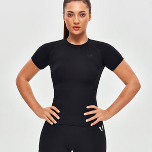 Round Neck Athletic T-shirt - Black