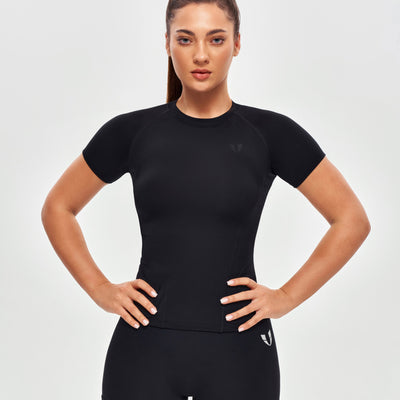 Round Neck Athletic T-shirt - Black