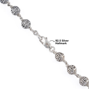 OM NAMAH SHIVAY SILVER BEADS MALA