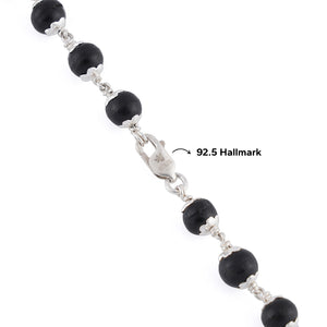 KARUNGALI BEADS SILVER MALA