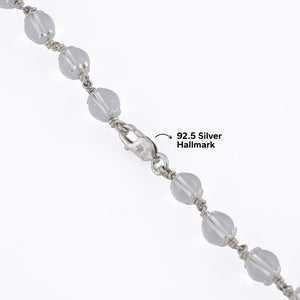SPHATIK BEAD SILVER MALA