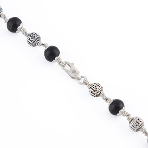 KARUNGALI WITH SHREE HARI SILVER BEADS MALA