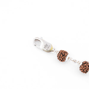 Silver Rakhi with Diamond Cylinder and Rudraksha