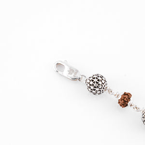 Rudraksha Silver Hollow Round Beads Bracelet.