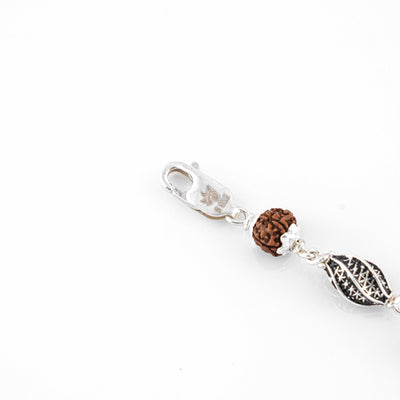 Rudraksha Silver Marqurise Beads Bracelet.