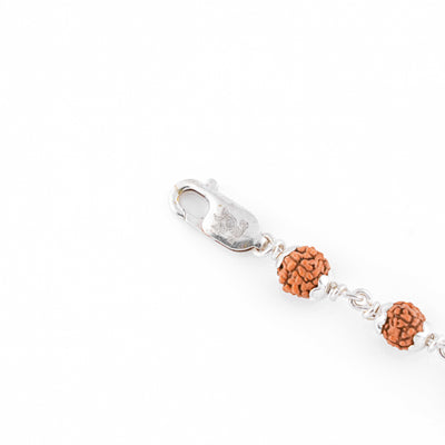 Rudraksha Silver Shiva Damru Bracelet