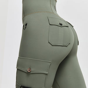 Cargo Fitness Leggings Plus - Camping Green