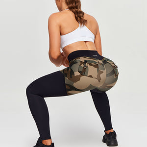 V-Waist Gym Leggings - Coffee Camo