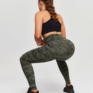 Scrunch Butt Leggings - Moss Green Camo