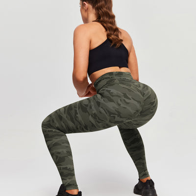 Scrunch Butt Leggings - Moss Green Camo