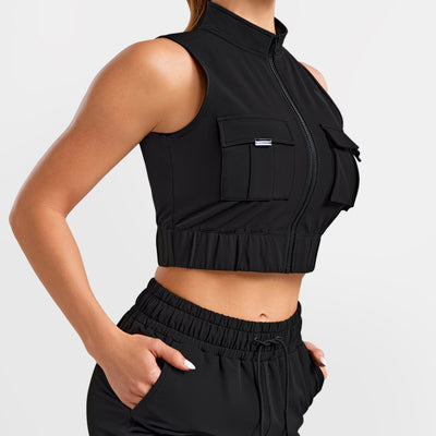 Cargo Power Moto top - Black