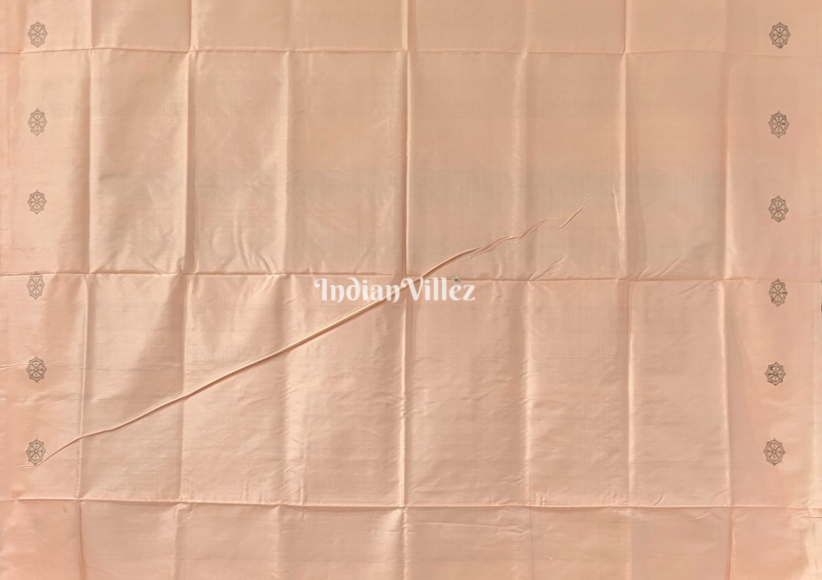 Black Peach Konark Temple Theme Bomkai Sambalpuri Ikat Silk Saree