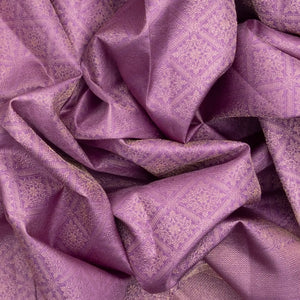 Lavender Handloom Kanchipuram Silk Saree With Floral Motifs