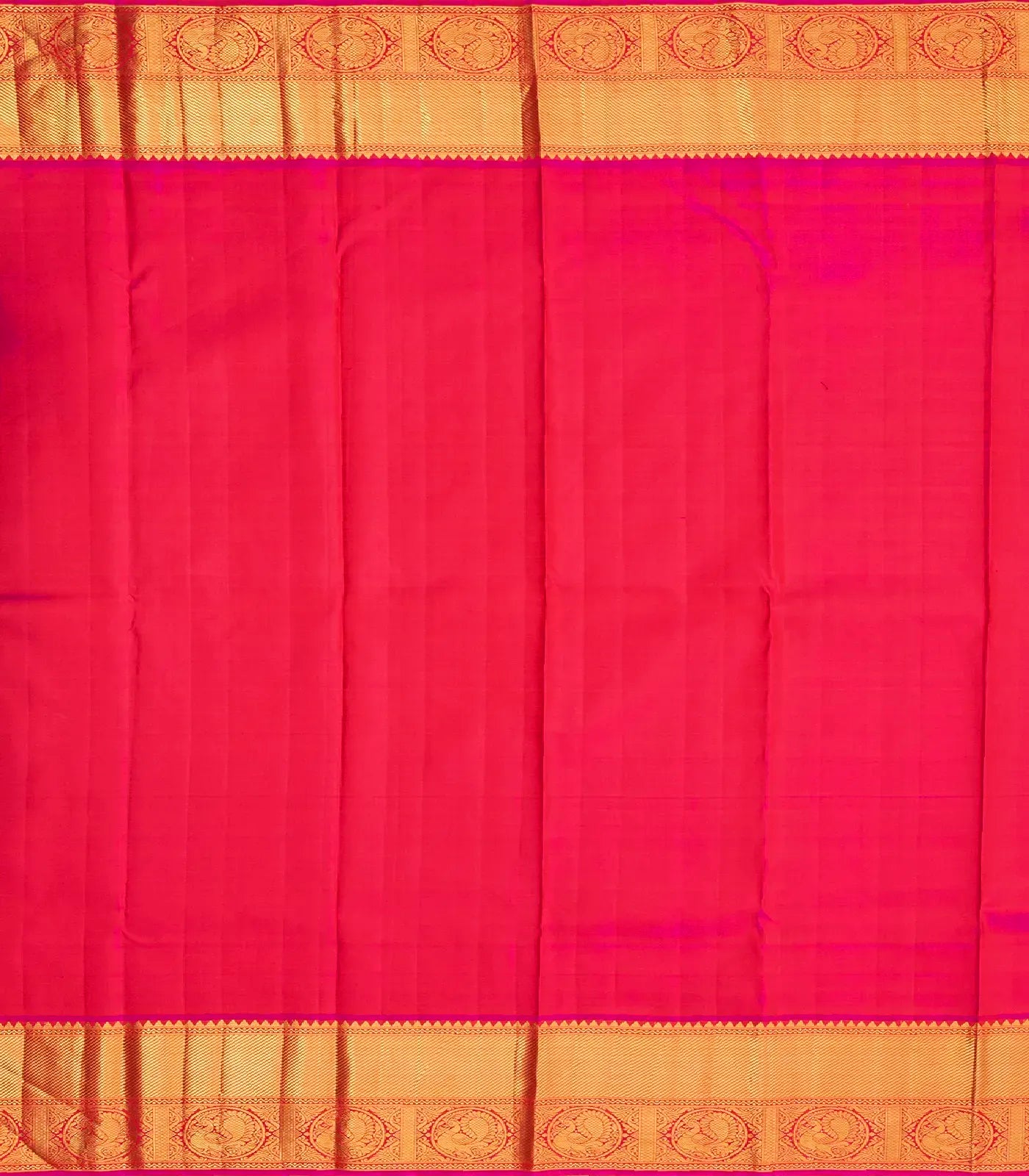 Pink Handloom Kanchipuram Silk Saree With Birds & Floral Motifs