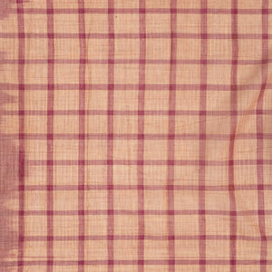 Dusty Pink Handloom Kadapa Cotton Saree With Checks