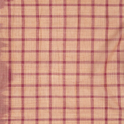 Dusty Pink Handloom Kadapa Cotton Saree With Checks