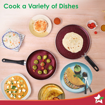 Bandhan Non-Stick Cookware 2 Pcs. Set | Dosa Tawa and Fry Pan by blacktree