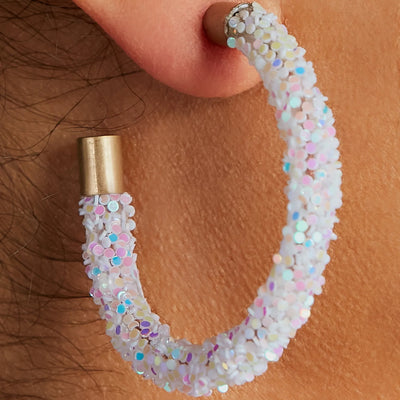 Glowing Nights Iridescent Hoop Earrings