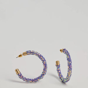 Glowing Nights Iridescent Hoop Earrings