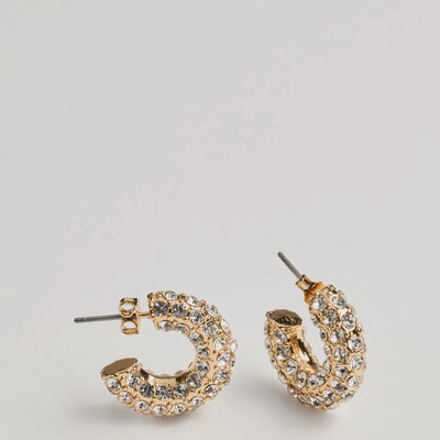 Rhinestone Glam Mini Hoop Earrings