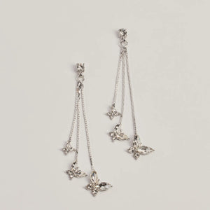 Adorable Shine Rhinestone Butterfly Drop Earrings