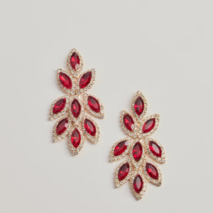 Reign With Glamour Gemstone Leaf Drop Earrings
